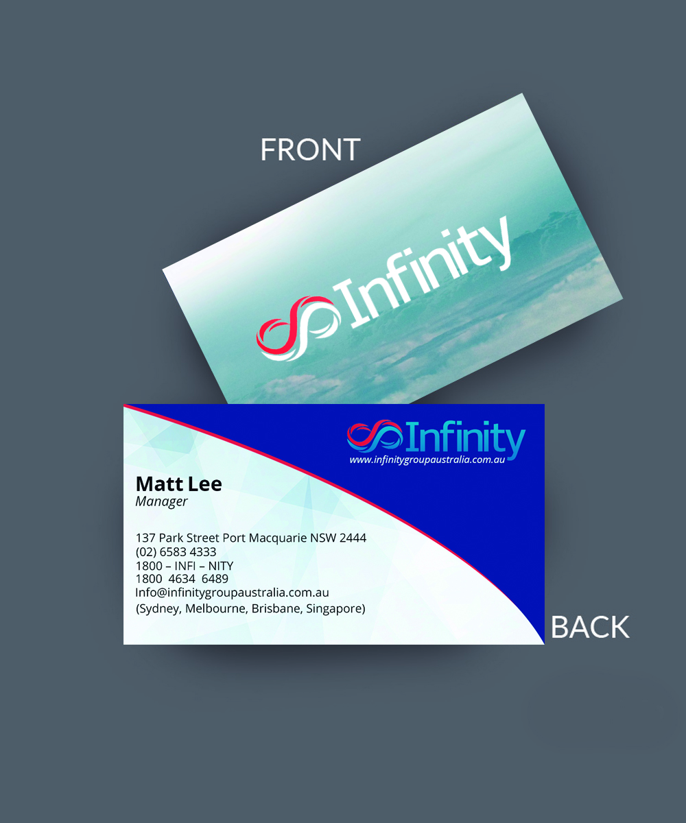 Business Card Design by reynaldobueno for Infinity Group Australia | Design #11356987