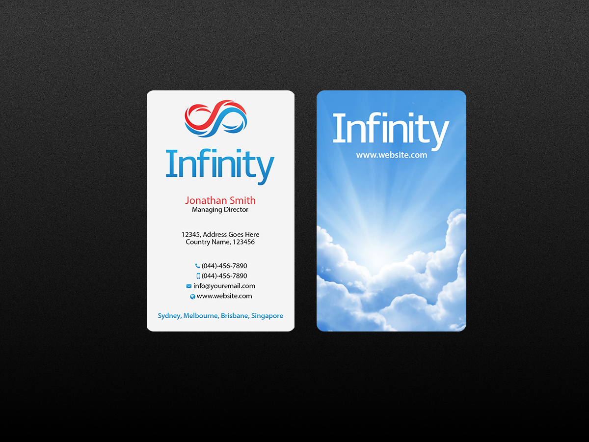 Business Card Design by Creations Box 2015 for Infinity Group Australia | Design #11346487