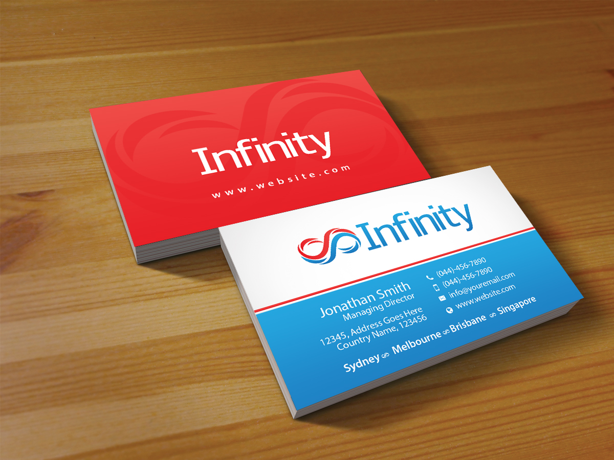 Business Card Design by Creations Box 2015 for Infinity Group Australia | Design #11346489