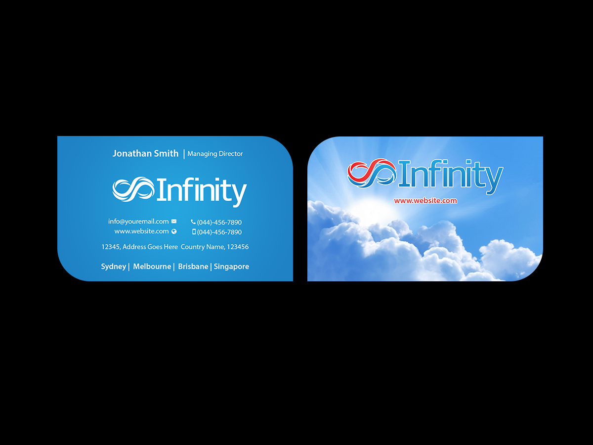 Diseño de Tarjeta de Presentación por Creations Box 2015 para Infinity Group Australia | Diseño #11346490