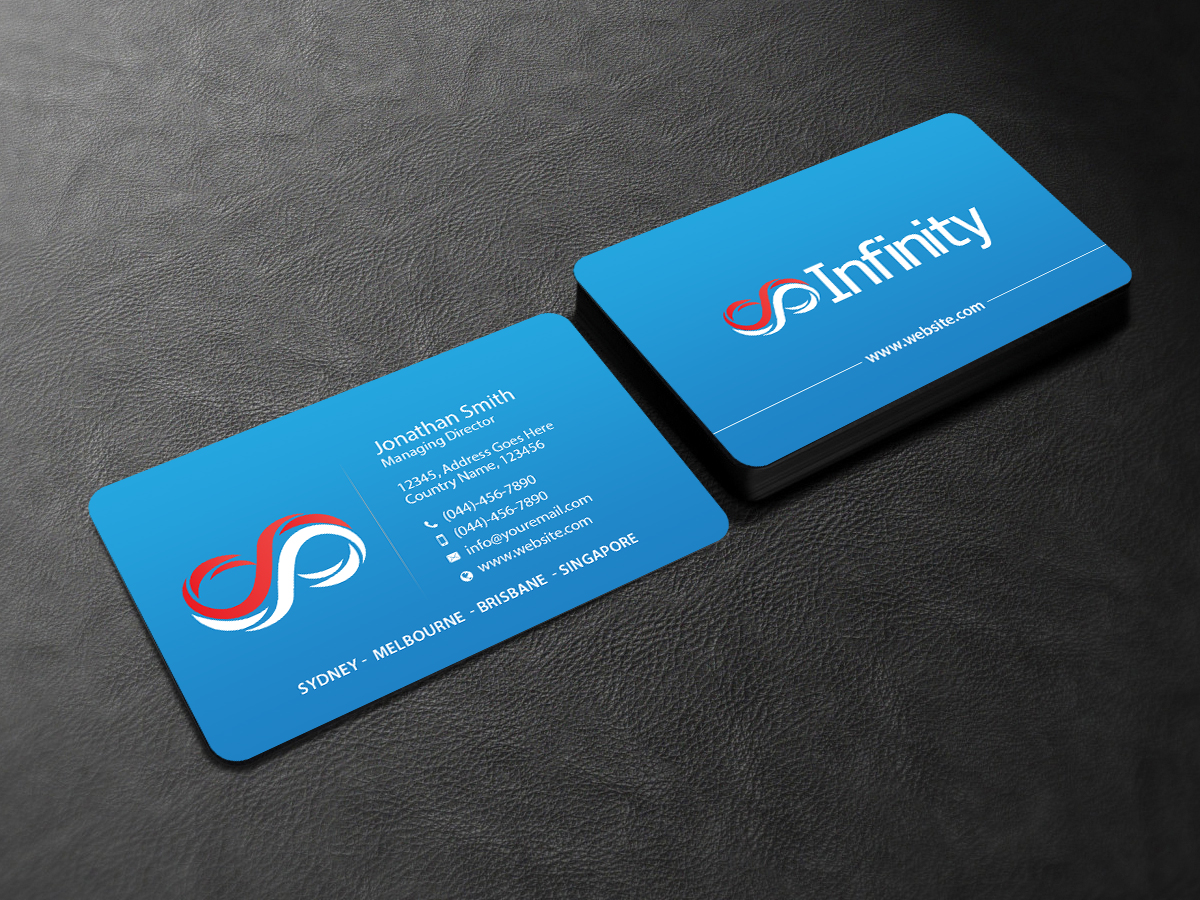 Business Card Design by Creations Box 2015 for Infinity Group Australia | Design #11346502