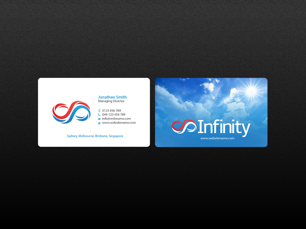 Business Card Design by Creations Box 2015 for Infinity Group Australia | Design #11346545