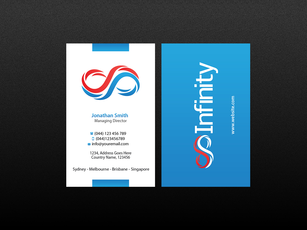 Business Card Design by Creations Box 2015 for Infinity Group Australia | Design #11346554
