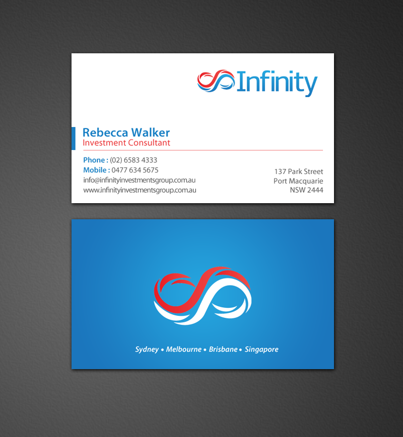 Business Card Design by chandrayaan.creative for Infinity Group Australia | Design #11354610