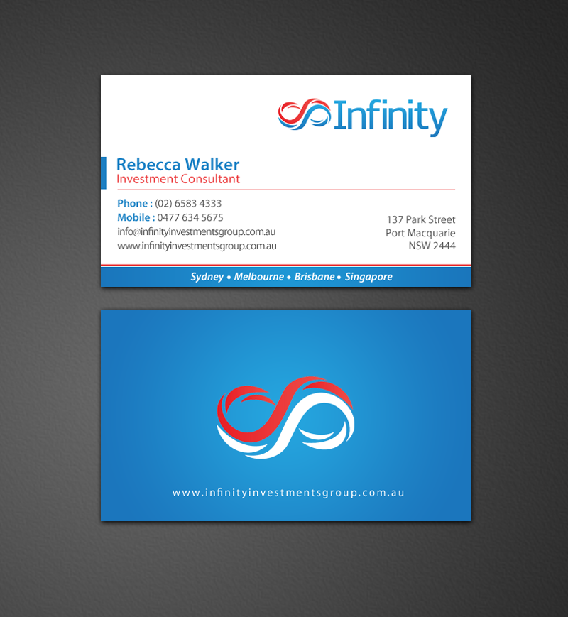Business Card Design by chandrayaan.creative for Infinity Group Australia | Design #11354613