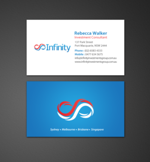 Diseño de Tarjeta de Presentación por chandrayaan.creative para Infinity Group Australia | Diseño: #11354618