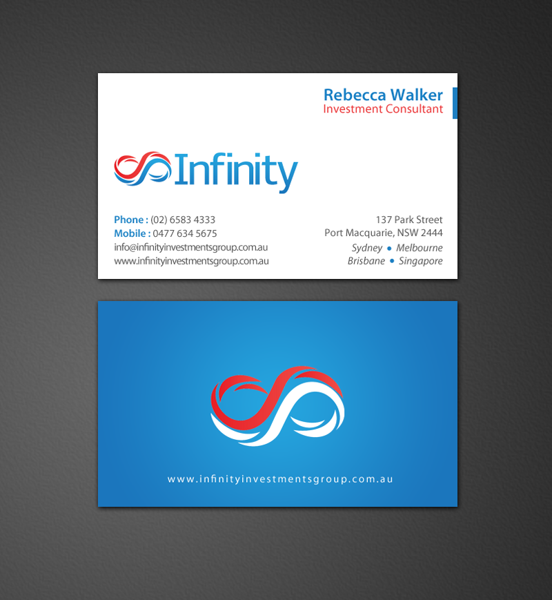 Business Card Design by chandrayaan.creative for Infinity Group Australia | Design #11354621