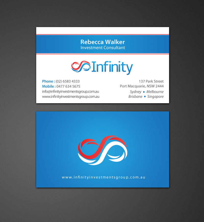 Business Card Design by chandrayaan.creative for Infinity Group Australia | Design #11354625
