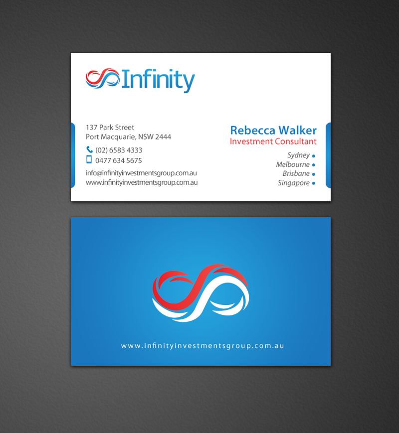 Business Card Design by chandrayaan.creative for Infinity Group Australia | Design #11354631