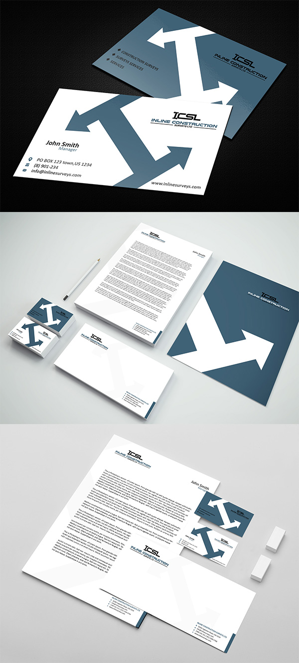Stationery Design by anshtoyj for Inline Construction Surveys Ltd | Design #11375420
