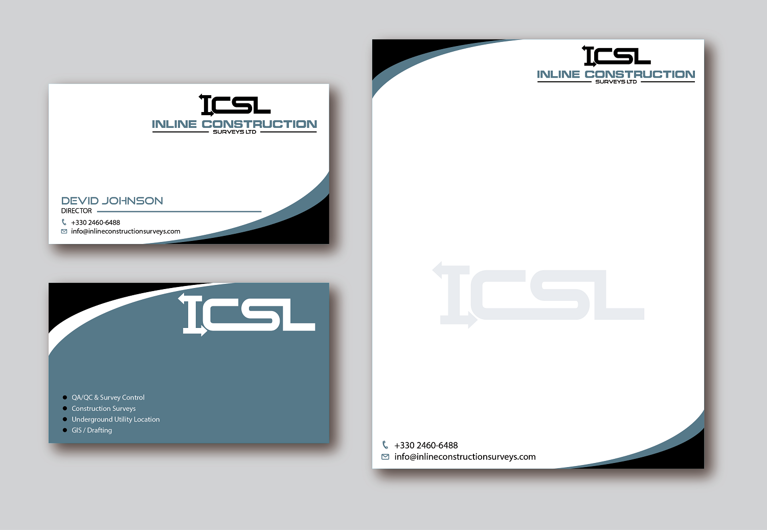 Stationery Design by Verified artistry (Design garden) for Inline Construction Surveys Ltd | Design #11378382