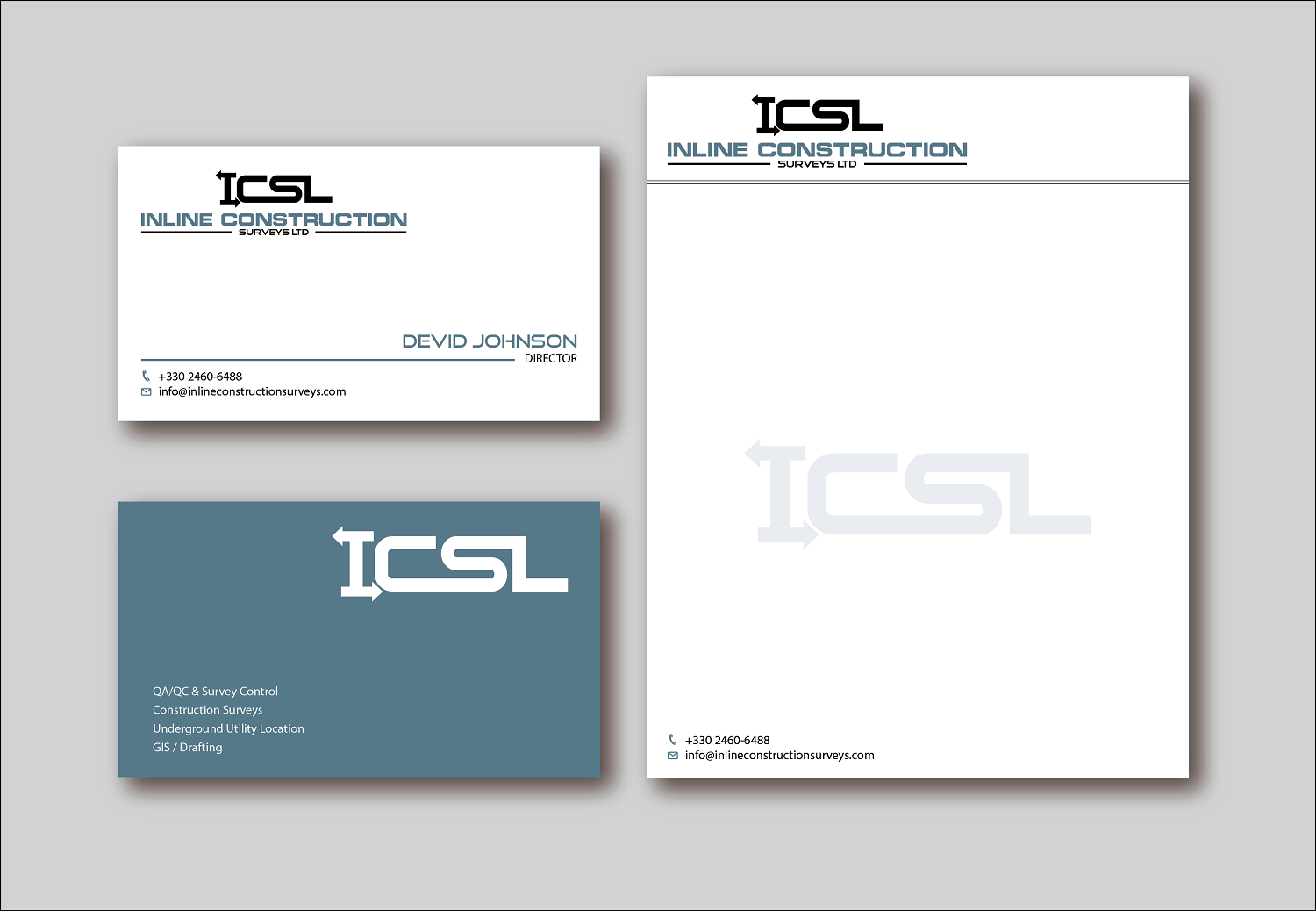 Stationery Design by Verified artistry (Design garden) for Inline Construction Surveys Ltd | Design #11378384