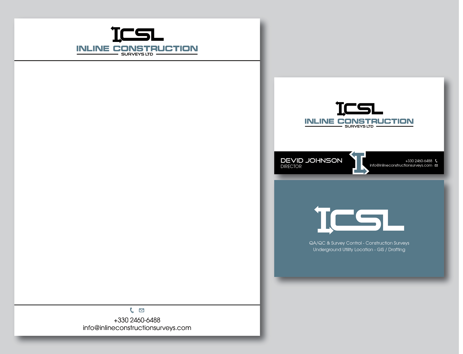 Stationery Design by Verified artistry (Design garden) for Inline Construction Surveys Ltd | Design #11378394