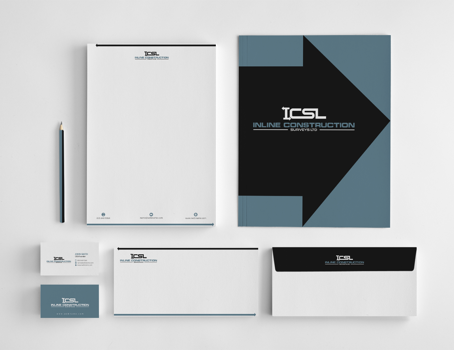 Stationery Design by chandrayaan.creative for Inline Construction Surveys Ltd | Design #11360827