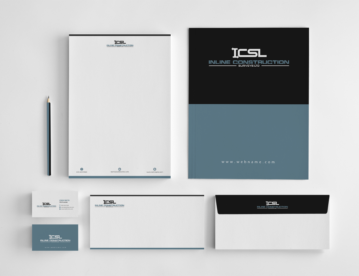 Stationery Design by chandrayaan.creative for Inline Construction Surveys Ltd | Design #11360829