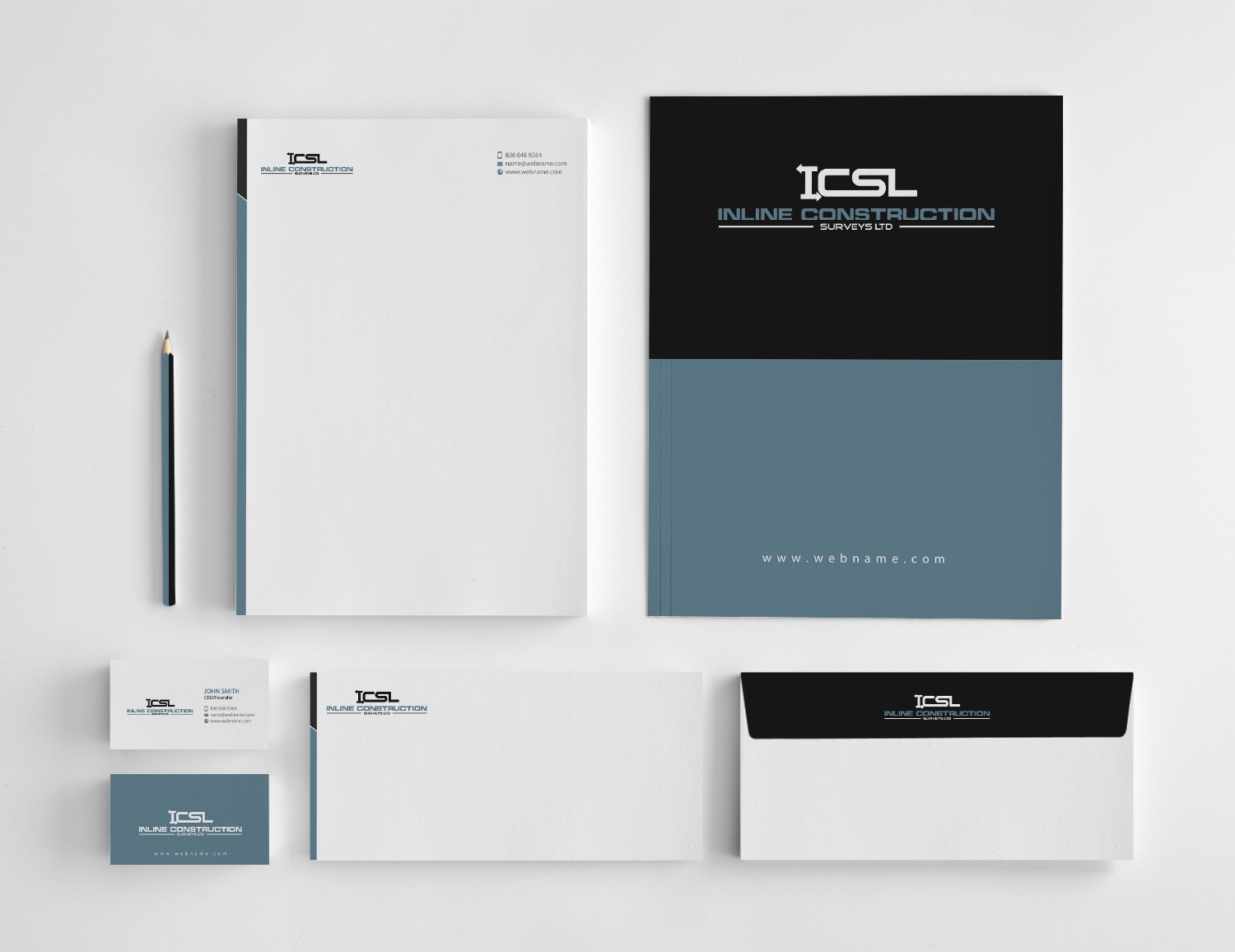 Stationery Design by chandrayaan.creative for Inline Construction Surveys Ltd | Design #11360830