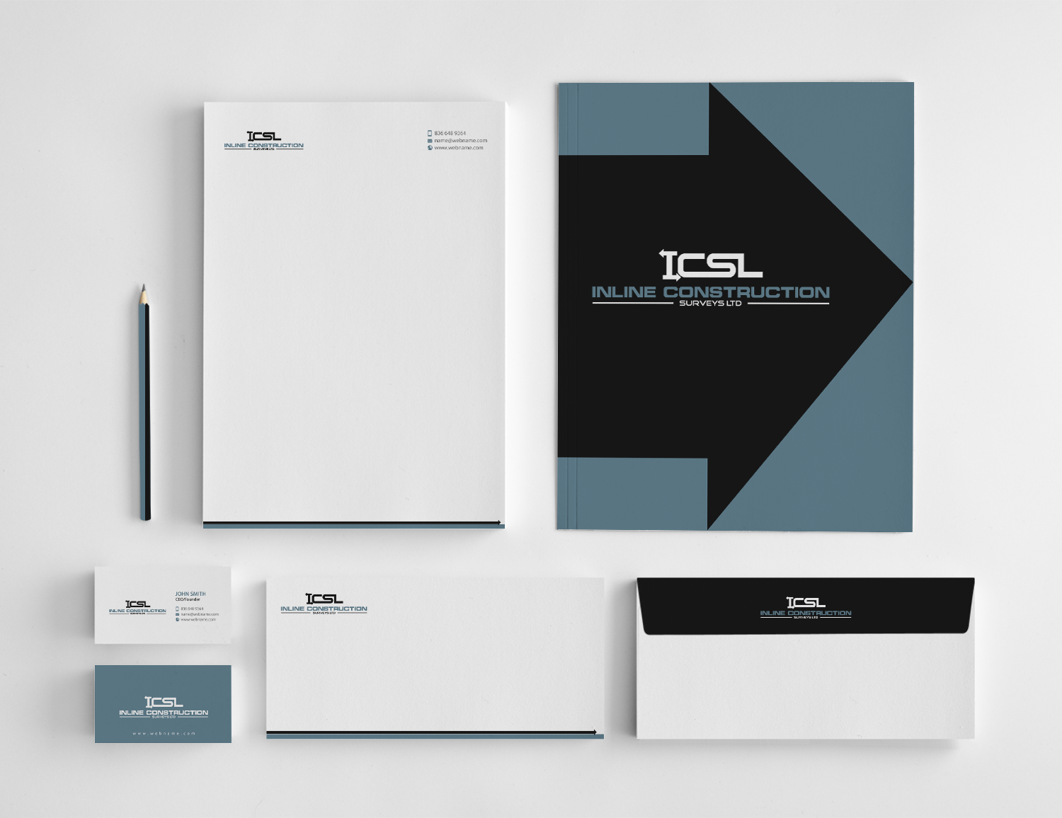 Stationery Design by chandrayaan.creative for Inline Construction Surveys Ltd | Design #11360831