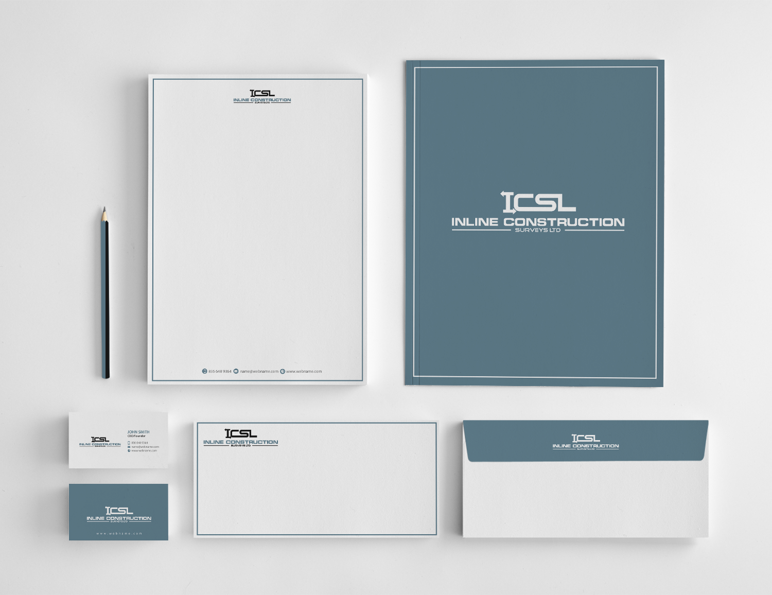 Stationery Design by chandrayaan.creative for Inline Construction Surveys Ltd | Design #11360832