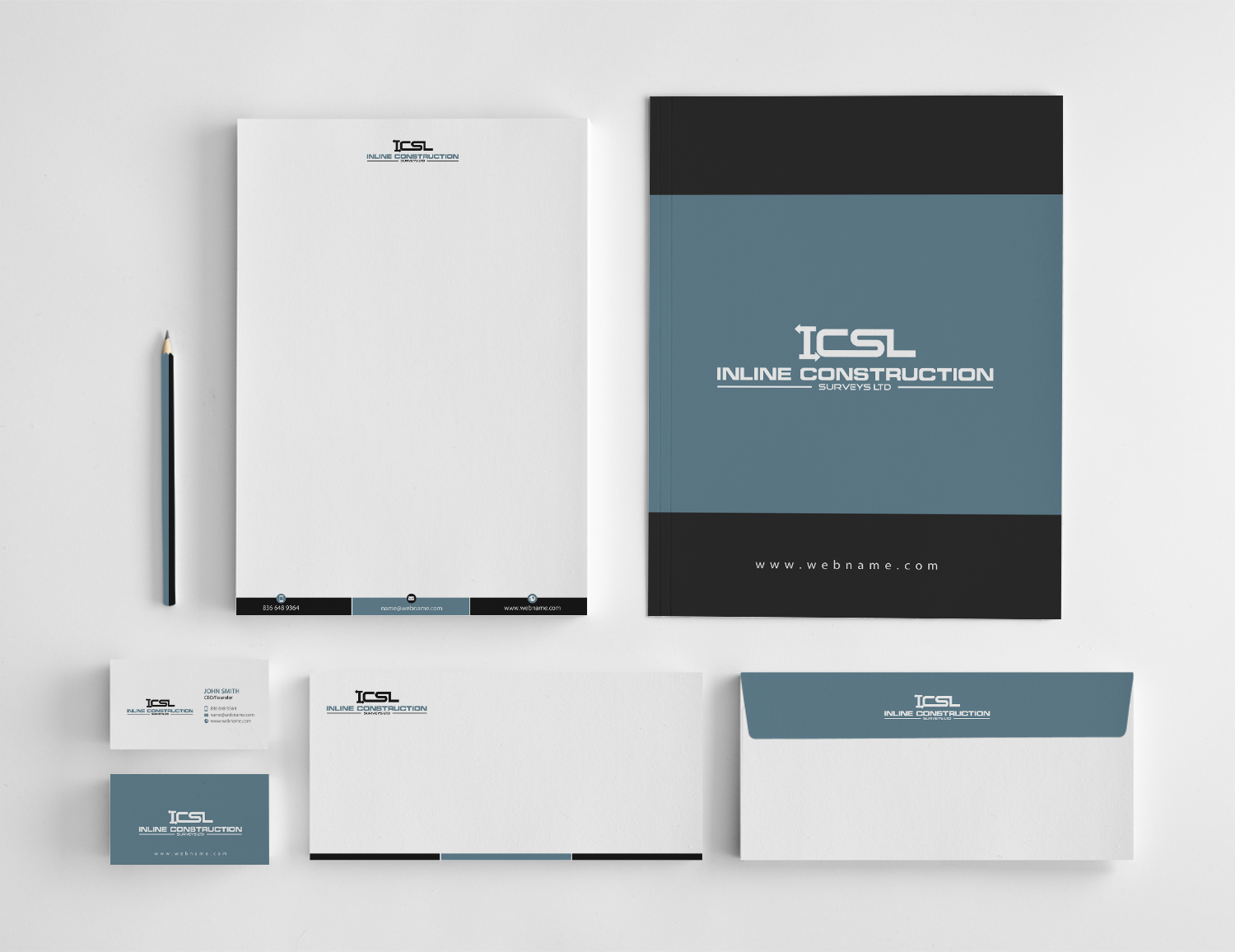 Stationery Design by chandrayaan.creative for Inline Construction Surveys Ltd | Design #11360833
