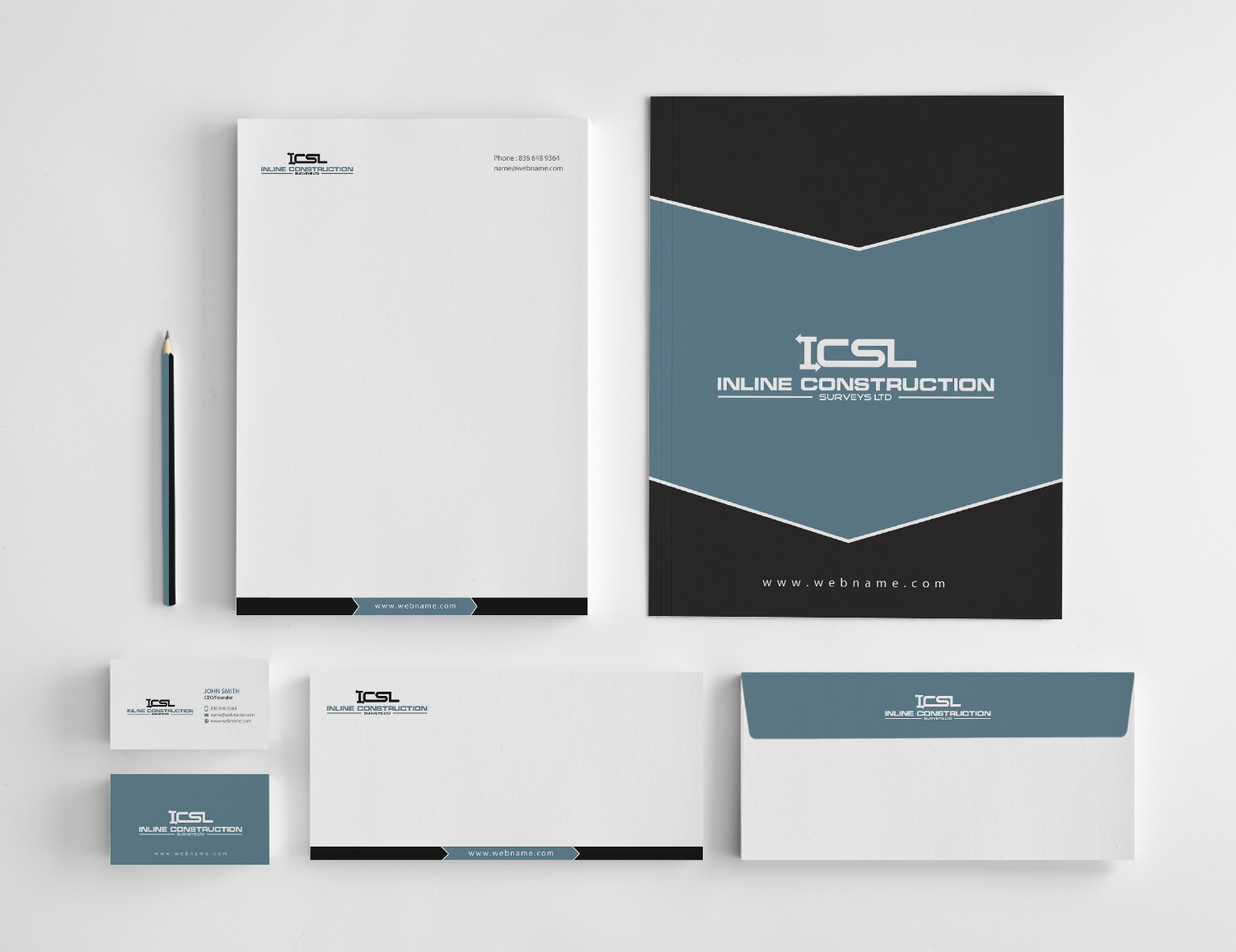Stationery Design by chandrayaan.creative for Inline Construction Surveys Ltd | Design #11360835
