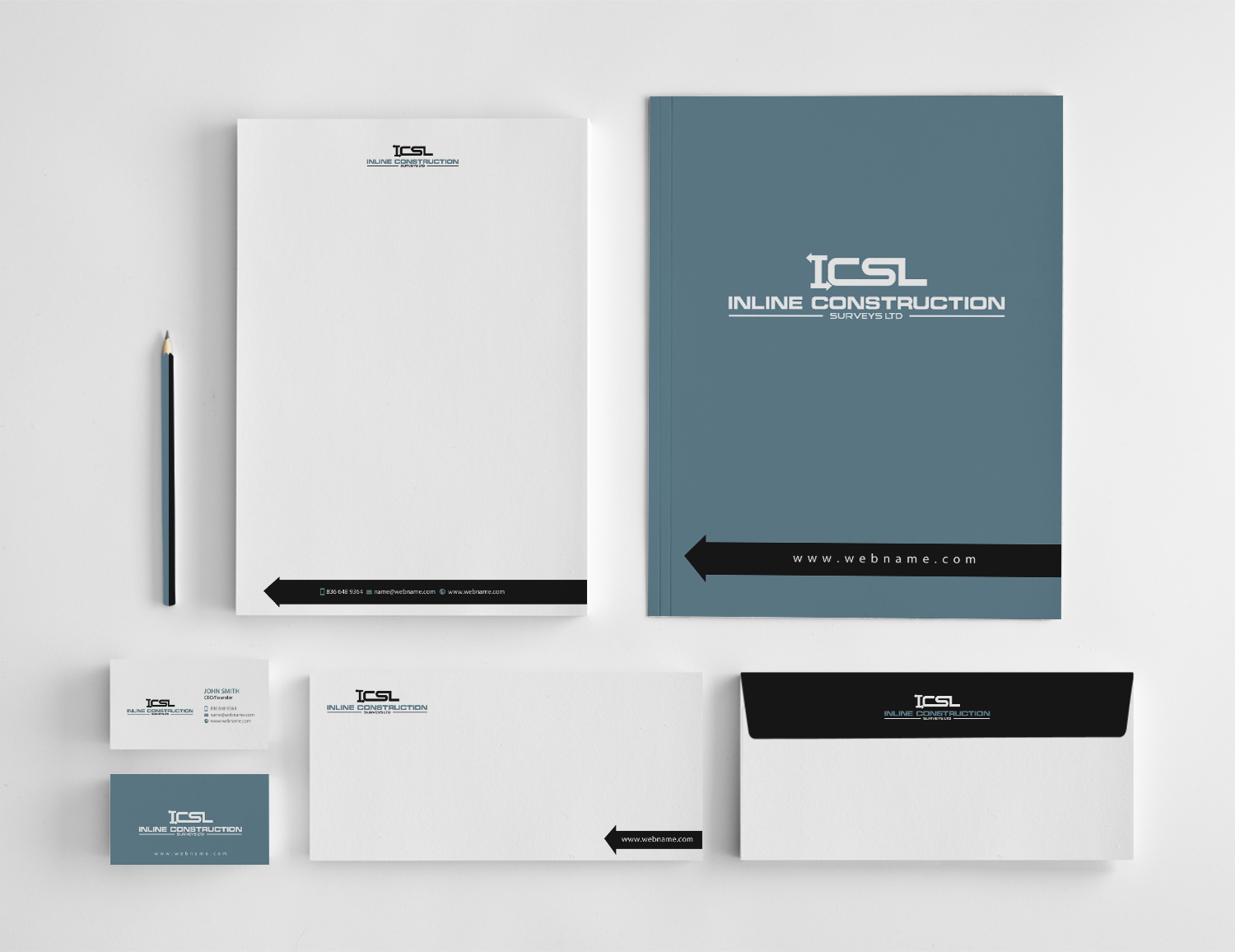 Stationery Design by chandrayaan.creative for Inline Construction Surveys Ltd | Design #11360837