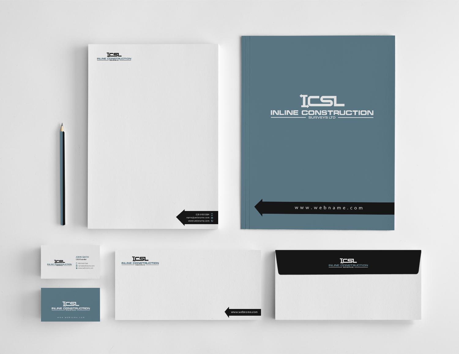 Stationery Design by chandrayaan.creative for Inline Construction Surveys Ltd | Design #11360842