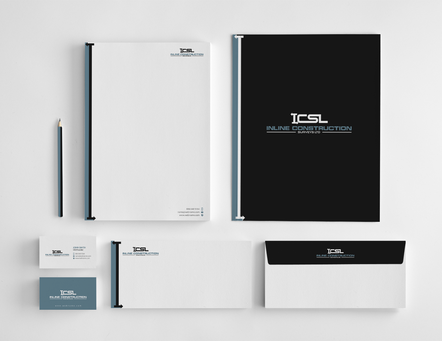 Stationery Design by chandrayaan.creative for Inline Construction Surveys Ltd | Design #11360843
