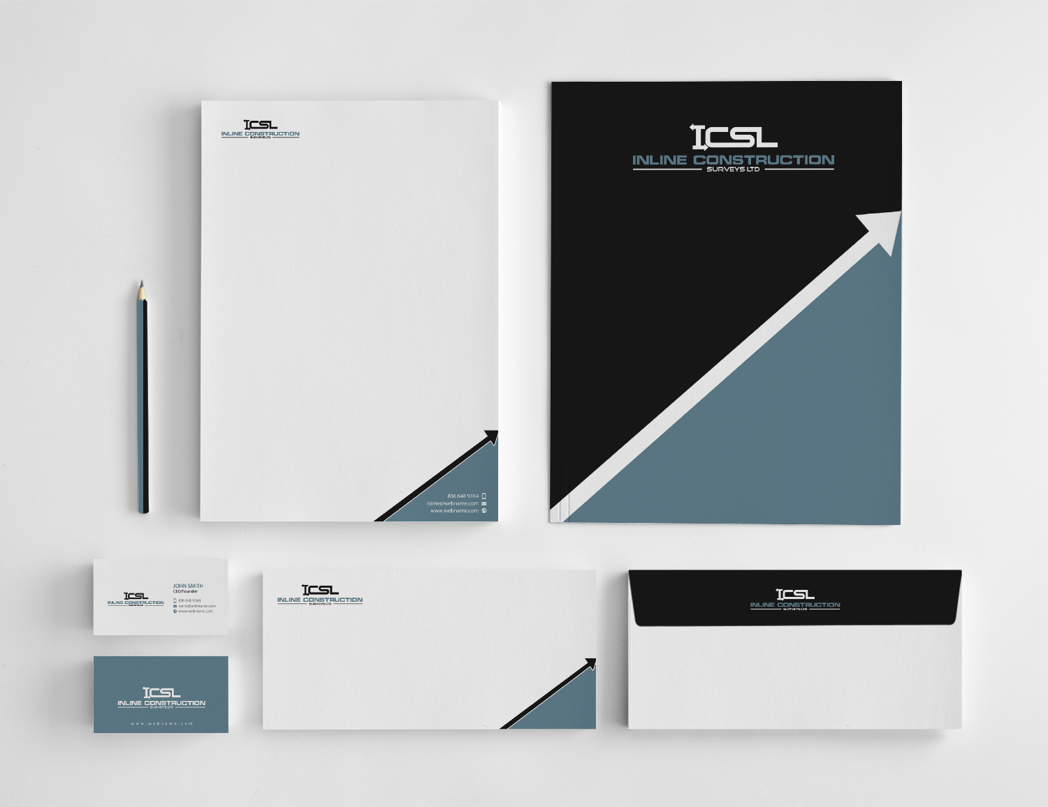Stationery Design by chandrayaan.creative for Inline Construction Surveys Ltd | Design #11360844