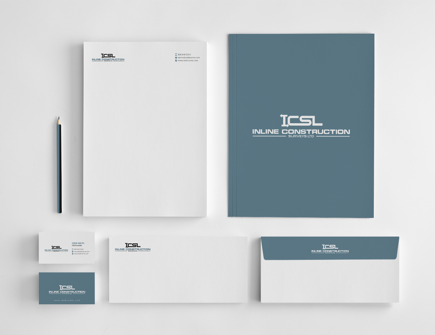 Stationery Design by chandrayaan.creative for Inline Construction Surveys Ltd | Design #11361053