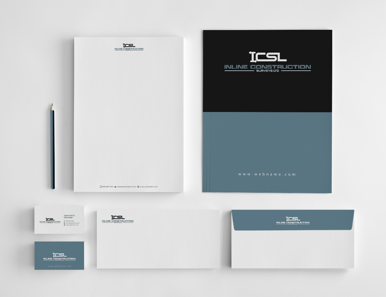 Stationery Design by chandrayaan.creative for Inline Construction Surveys Ltd | Design #11361056