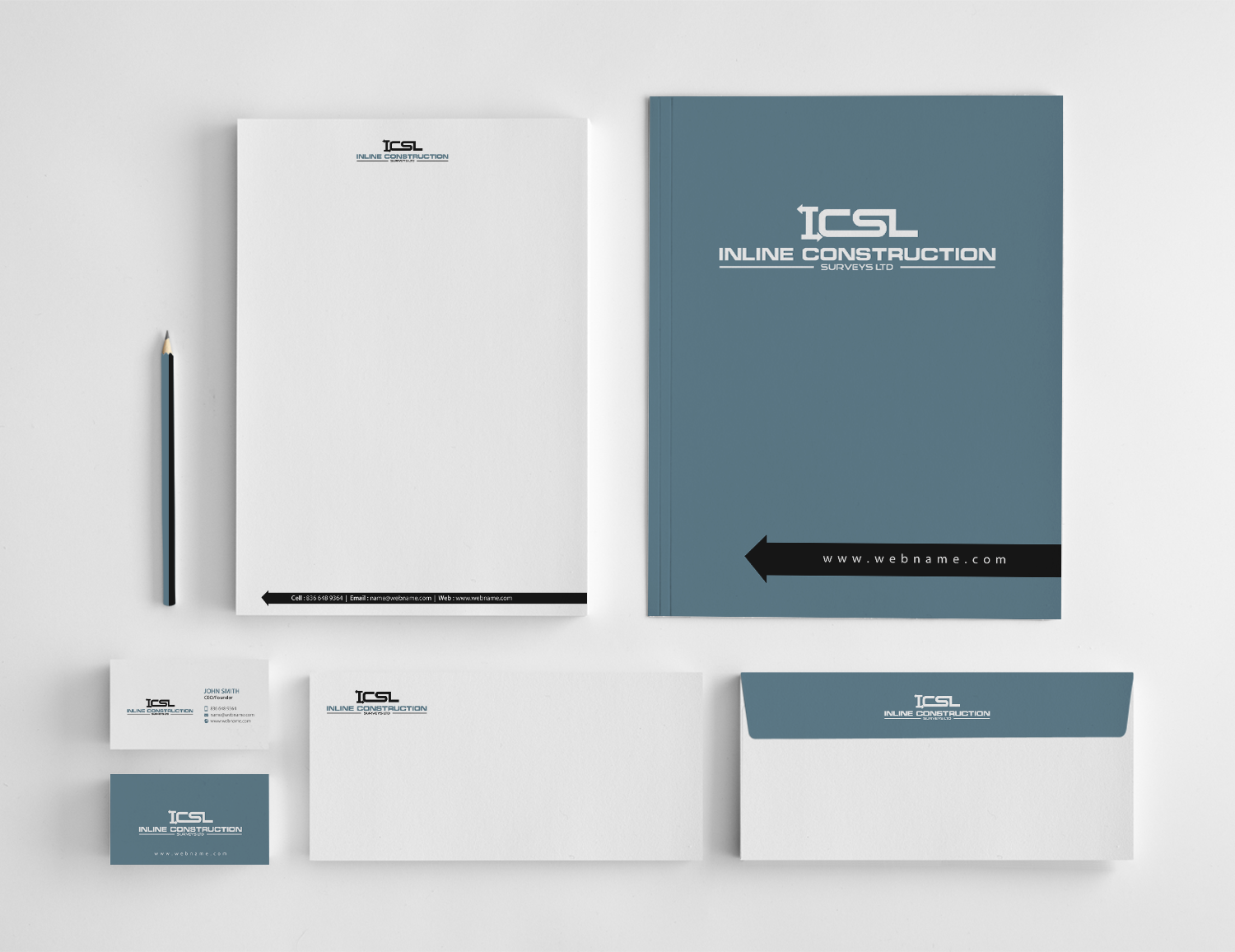 Stationery Design by chandrayaan.creative for Inline Construction Surveys Ltd | Design #11361057
