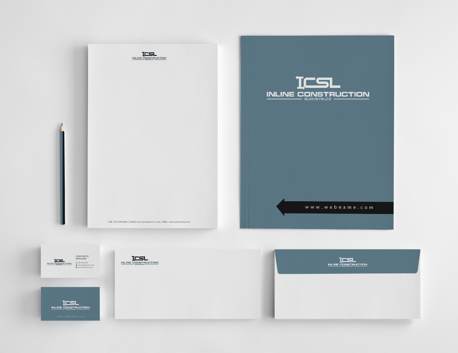 Stationery Design by chandrayaan.creative for Inline Construction Surveys Ltd | Design #11361058