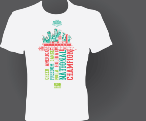 Cheer America New Orleans Holiday National Champion T-Shirt | T-shirt Design by jayneel_s