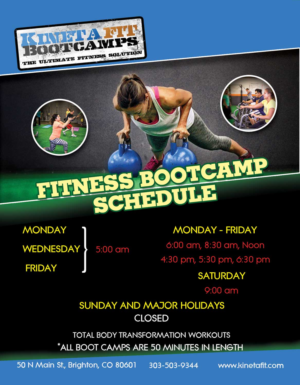 Kinetafit Bootcamp Schedule Flyer | Diseño de Flyer por Think1st