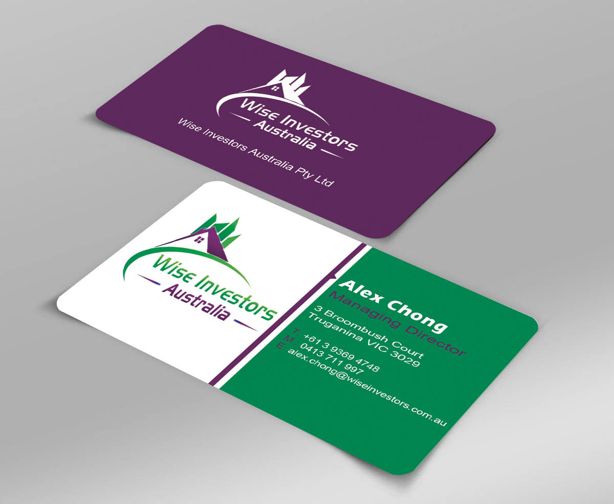 Business Card Design by Harshan for Wise Investors Australia Pty Ltd | Design #2354978