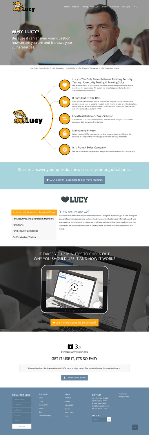 Web-Design von Sbss für LUCY Security AG | Design #11365820