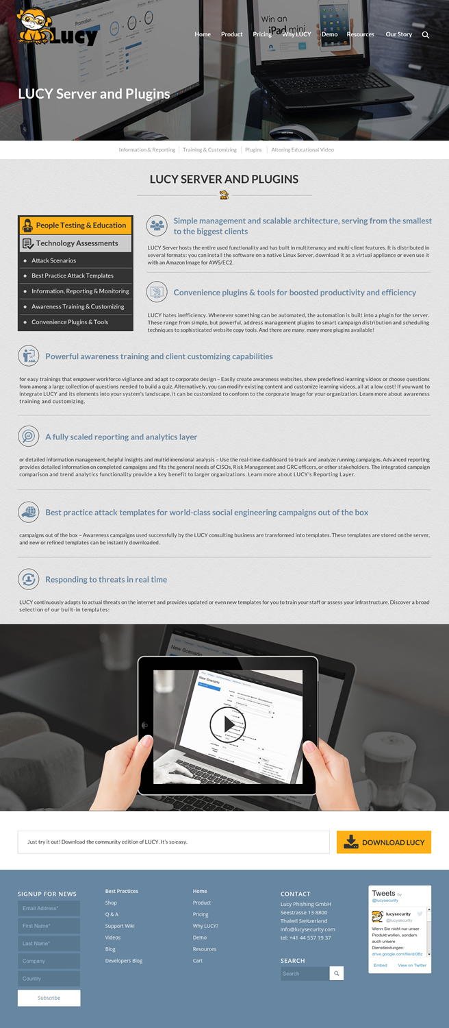Web Design by Sbss for LUCY Security AG | Design #11365823