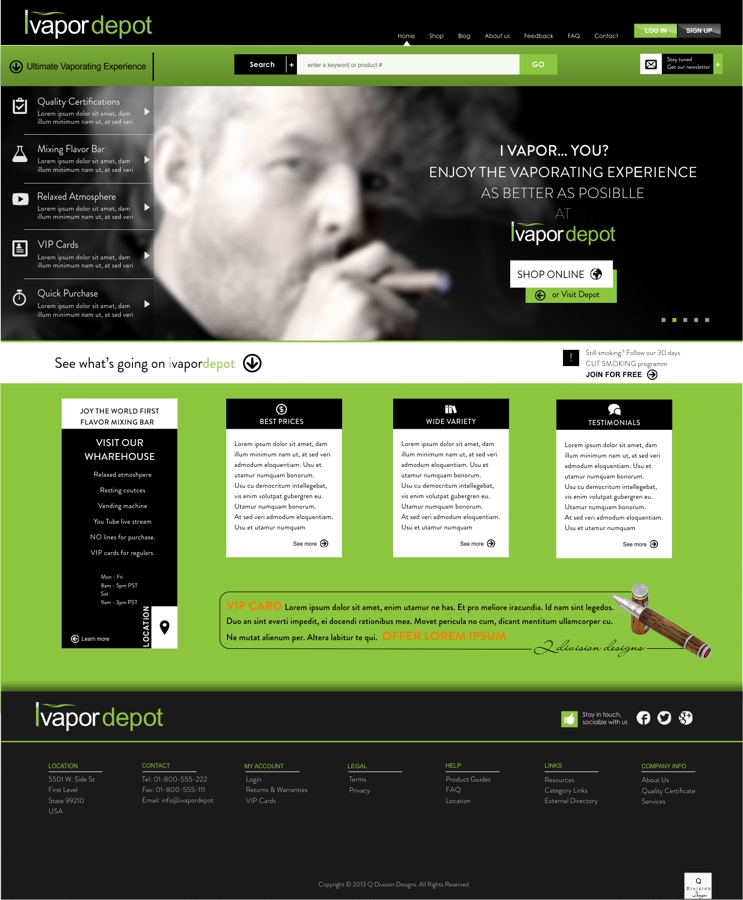 Web Design by Q Division  Design for IVapor Depot | Design #2386123