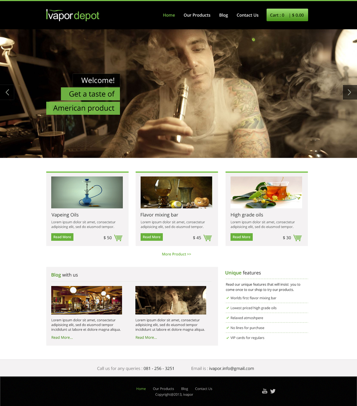 Web Design par UniqueDesignz pour IVapor Depot | Design #2380104