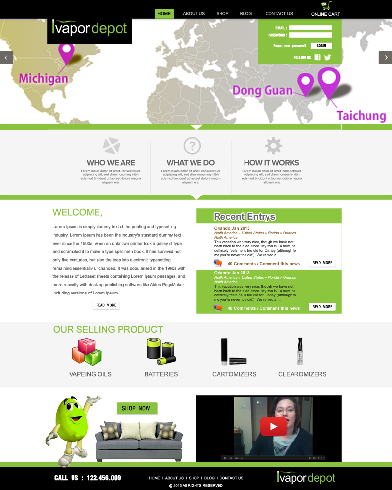 Web Design par Bright Star pour IVapor Depot | Design #2380742