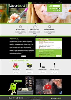 Web Design par Bright Star pour IVapor Depot | Design : #2425254
