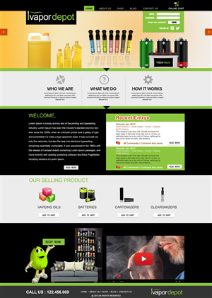 Web Design par Bright Star pour IVapor Depot | Design : #2443998