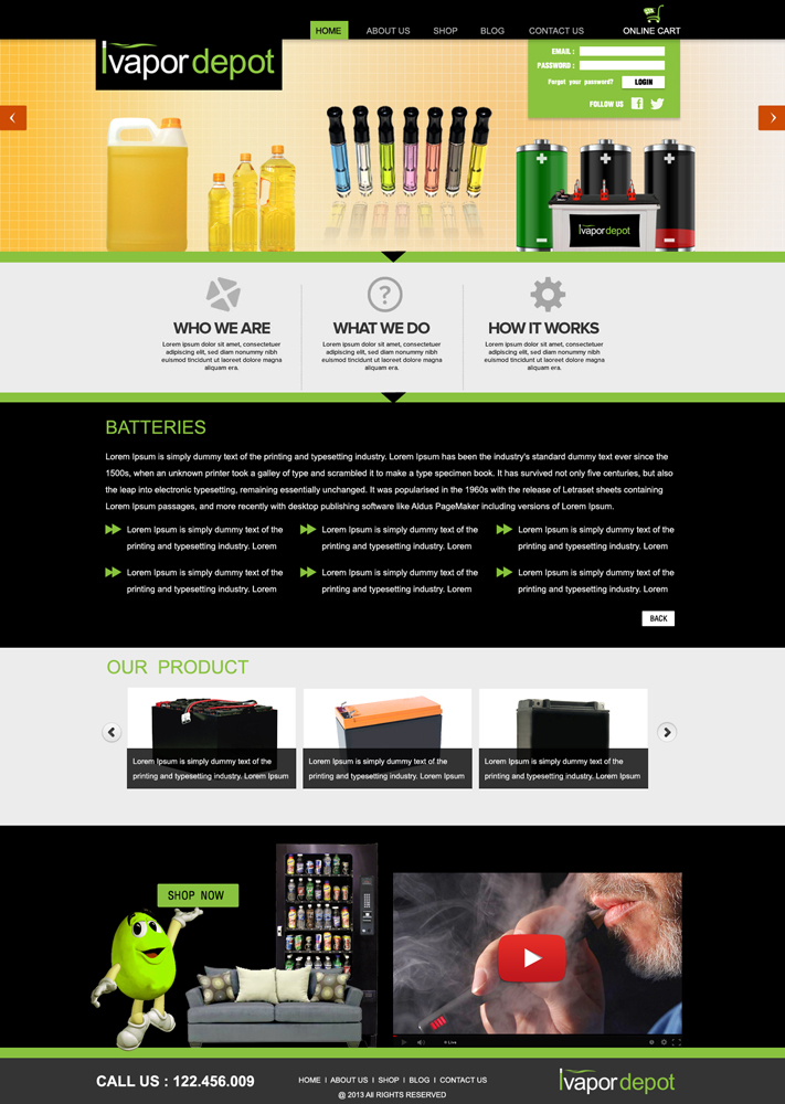 Web Design par Bright Star pour IVapor Depot | Design #2490297