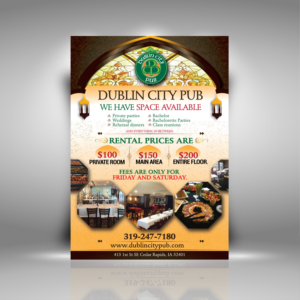 Brochure Design by uk for Dublin City Pub | Design: #11389583