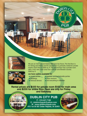 Brochure Design by Sarmishtha Chattopadhyay_loginchange for Dublin City Pub | Design: #11401143