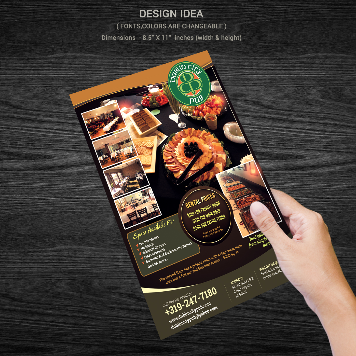 Brochure Design by Venkat for Dublin City Pub | Design #11407029