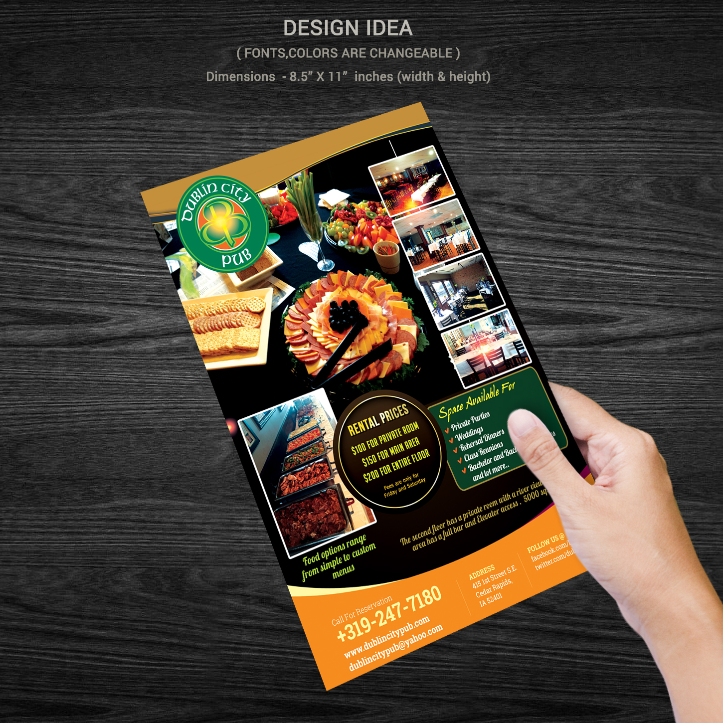 Brochure Design by Venkat for Dublin City Pub | Design #11407039