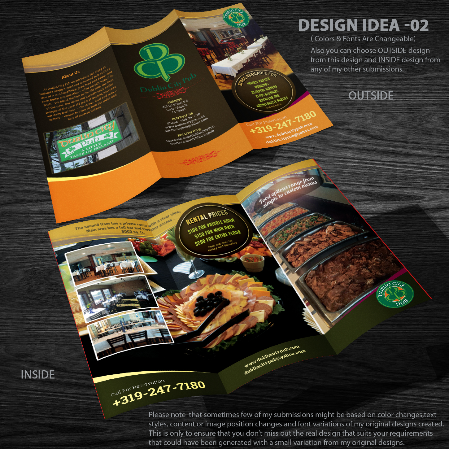 Brochure Design by Venkat for Dublin City Pub | Design #11448109