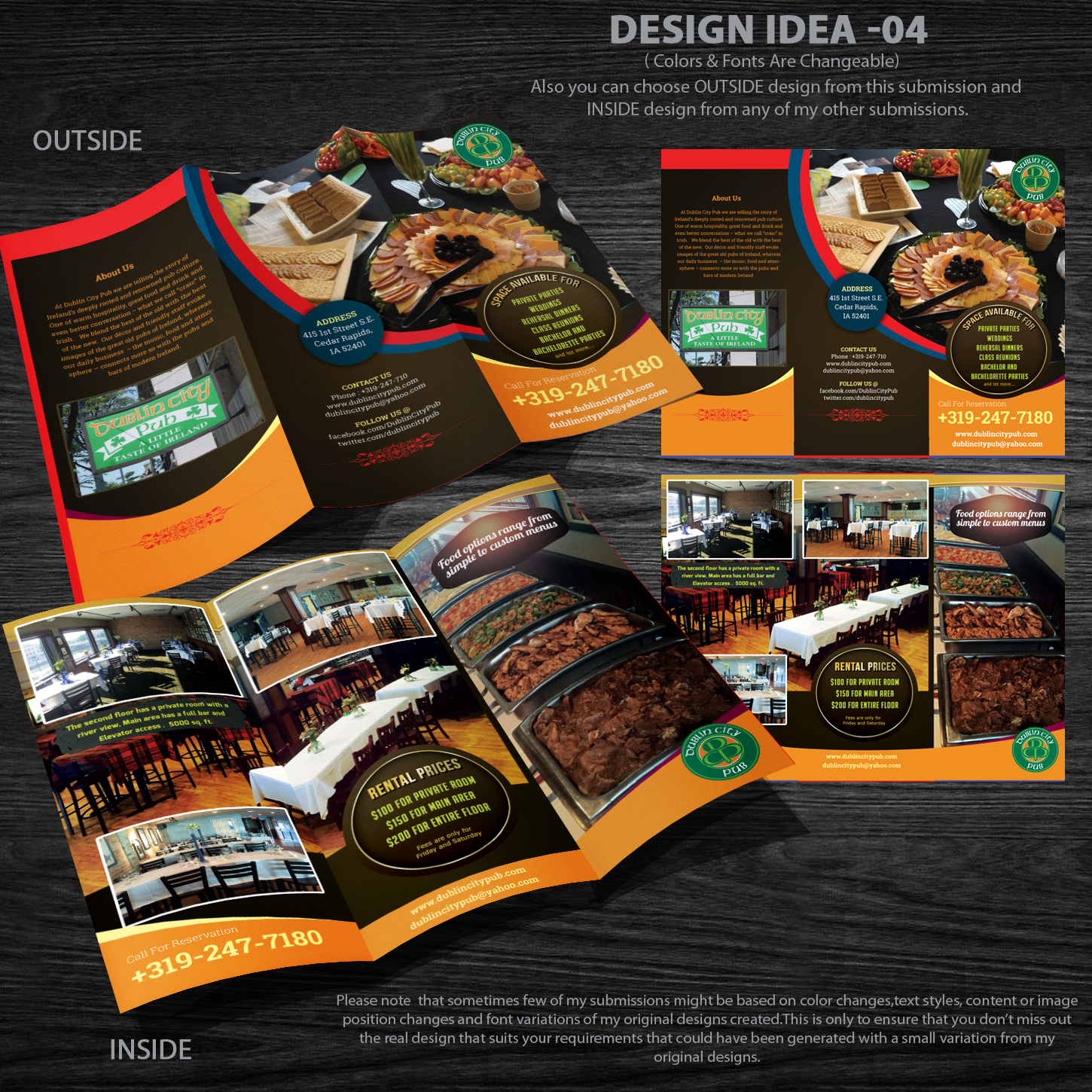 Broschüren-Design von Venkat für Dublin City Pub | Design #11449108