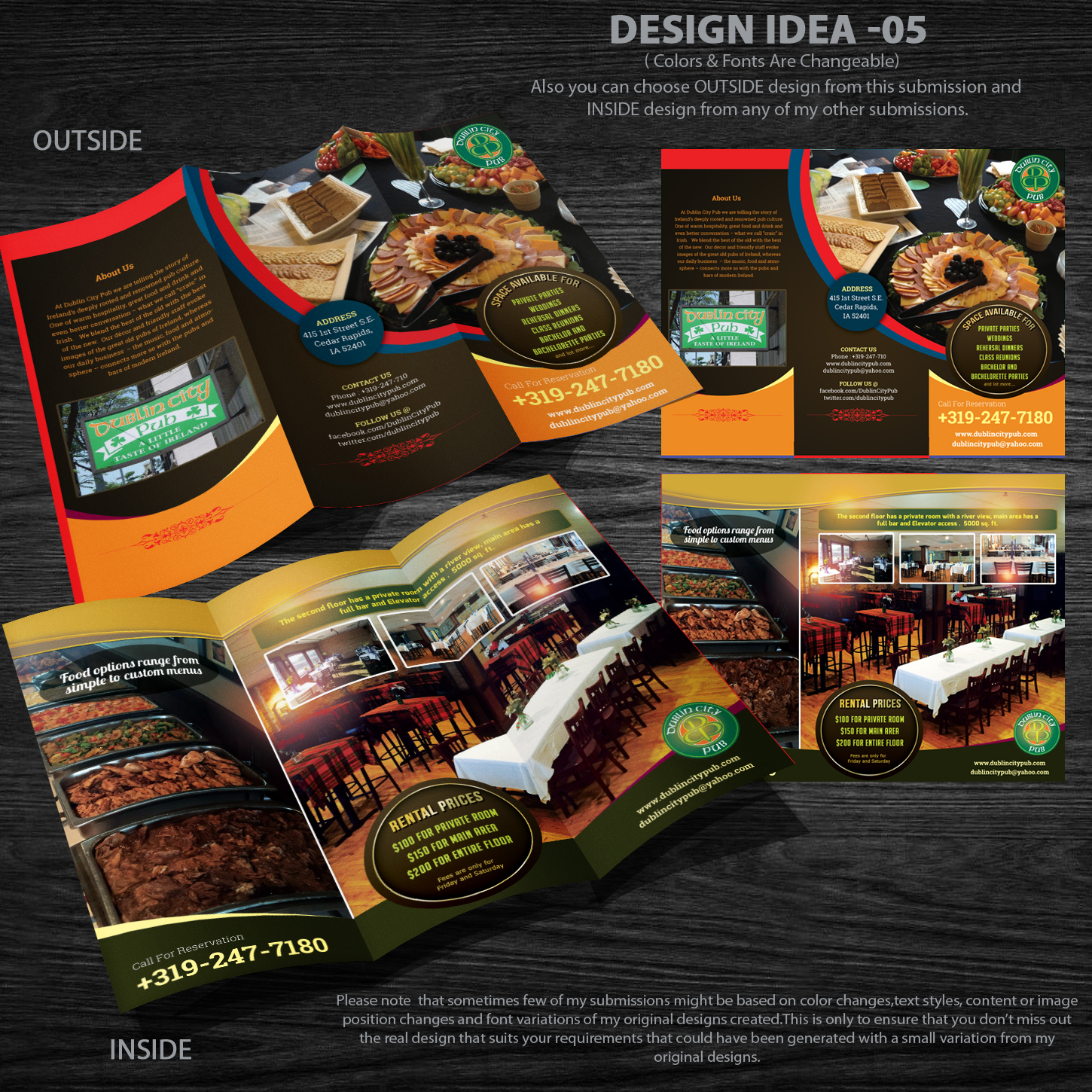 Brochure Design by Venkat for Dublin City Pub | Design #11449109